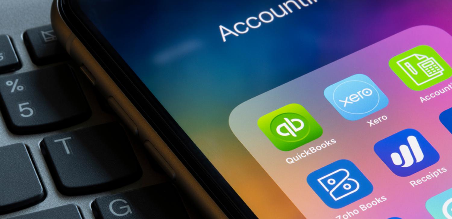 Accounting apps shown on a mobile device.