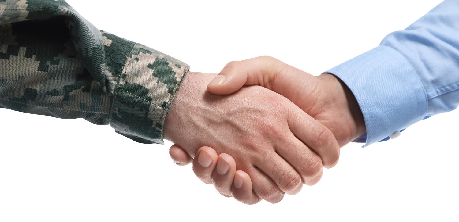 military handshake